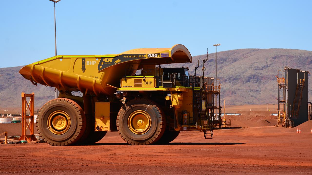 BHP began production at its $US3.6bn ($A4.98bn) South Flank iron ore mine, 56km northwest of Newman in Western Australia’s Pilbara region, in late May. Picture by: Rebecca Le May