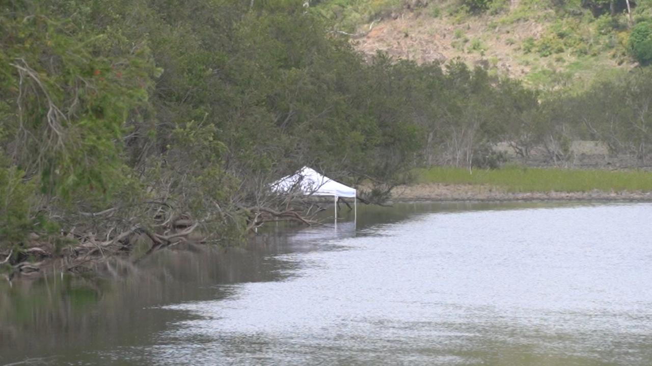 Part of the plane in the river. Picture: TNV