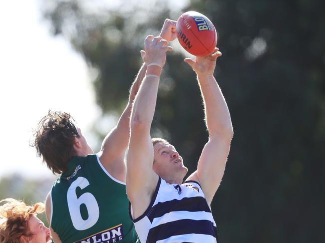 Football GFL: Bell Park v Lara Bell Park 6 Darcy Brown and Lara 14 Mitchell Day Picture: Mark Wilson