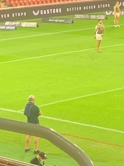 JWH stares down Latrell Mitchell. Picture: Twitter