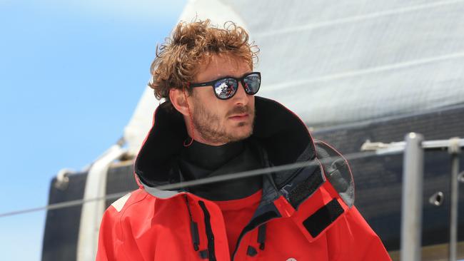 Crown Prince Pierre Casiraghi onboard Maserati before the start of the 2015 Sydney to Hobart Yacht race