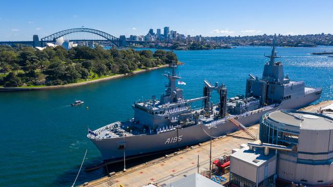The Navantia-built HMAS Supply (A195) is now in RAN service in Sydney. Picture: LSIS Christopher Szumlanski/Defence Department