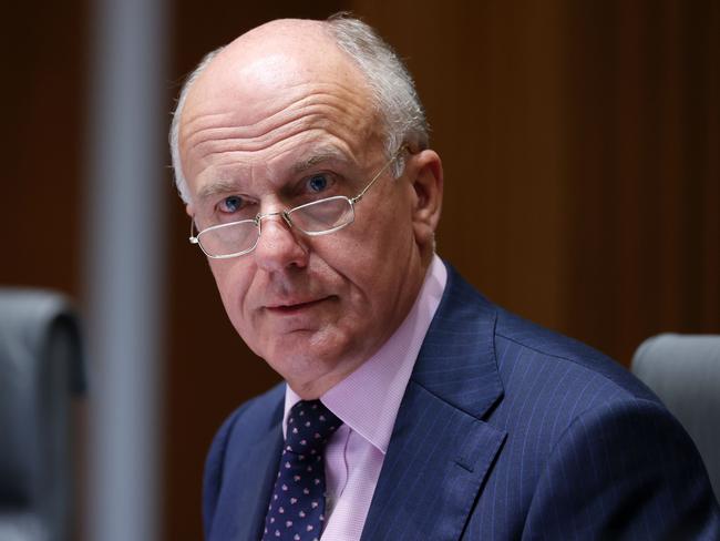 CANBERRA, AUSTRALIA NewsWire Photos MARCH, 25 2021: Senator Eric Abetz during Senate Estimates Committee for the Department Foreign Affairs in Parliament House in Canberra. Picture: NCA NewsWire / Gary Ramage