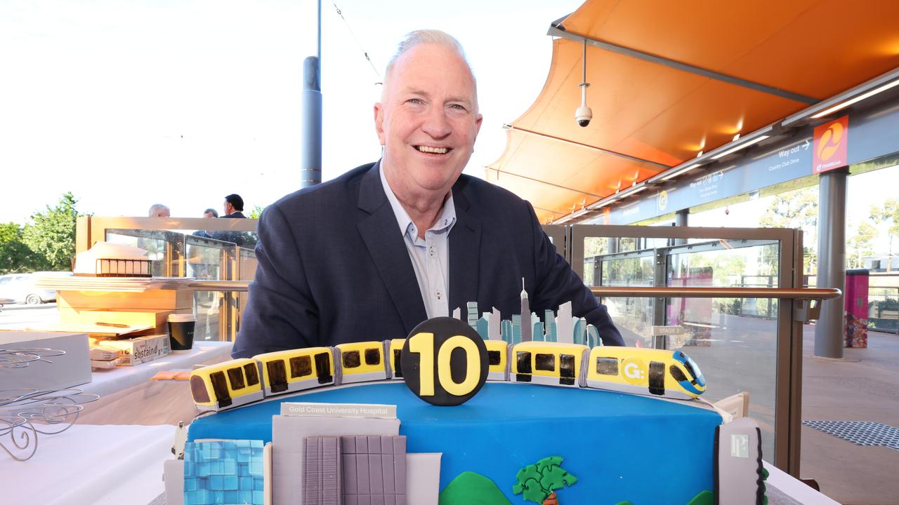 Goldlinq CEO Phil Mumford at recent celebrations to mark ten years of light rail on the Gold Coast. Picture: Glenn Hampson.