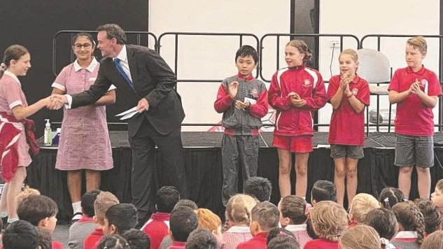 Opposition Leader Michael O'Brien at Malvern Valley Primary School.