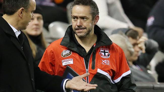 Footy boss Simon Lethlean has raised eyebrows at clubs by commenting publicly on interest in players from rival clubs. Picture: Michael Klein