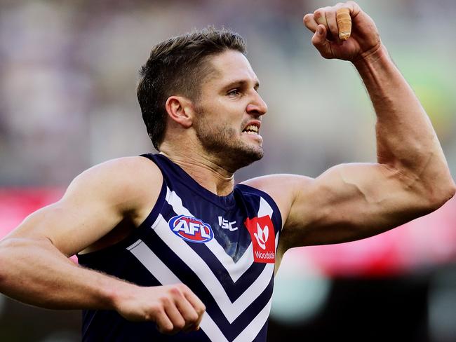 Hogan played 19 games for the Dockers and 71 for the Demons before joining the Giants this season. Picture: Will Russell/AFL Photos/via Getty Images