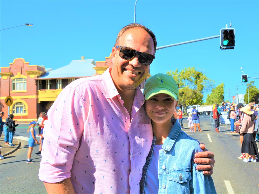 At the 2023 Grand Central Floral Parade are (from left) Adin and Mahala Parrock. Picture: Rhylea Millar