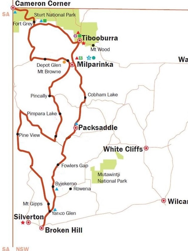 Sturt's Steps touring map.