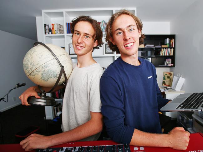 Newtown-based twins Laurenz and Florian Watters achieved IB scores of 43 and 42, respectively - equating to ATAR scores of 99.55 and 99.20. Picture: Alan Barber