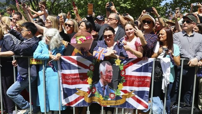 Wellwishers wait outside the church during Britain's King Charles and Queen Camilla's visit to St. Thomas's Anglican Church. Picture: Reuters