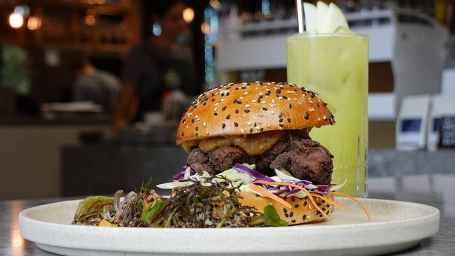 Hold the fries — Werribee’s Wolf on Watton serves a side salad with its creole chicken burger. Picture: Supplied.