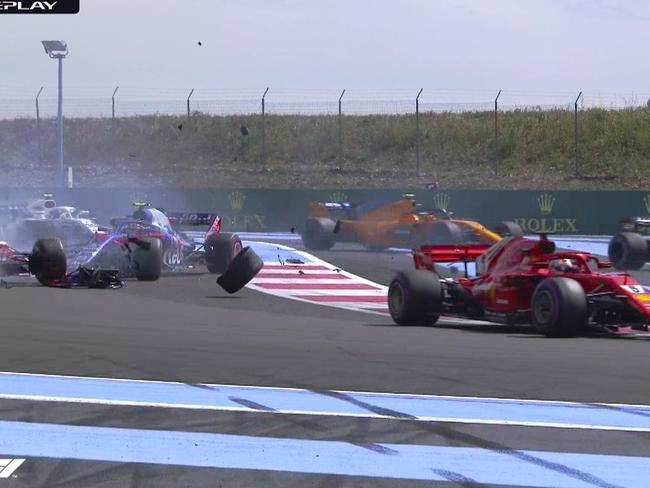 Chaos on the opening lap in France