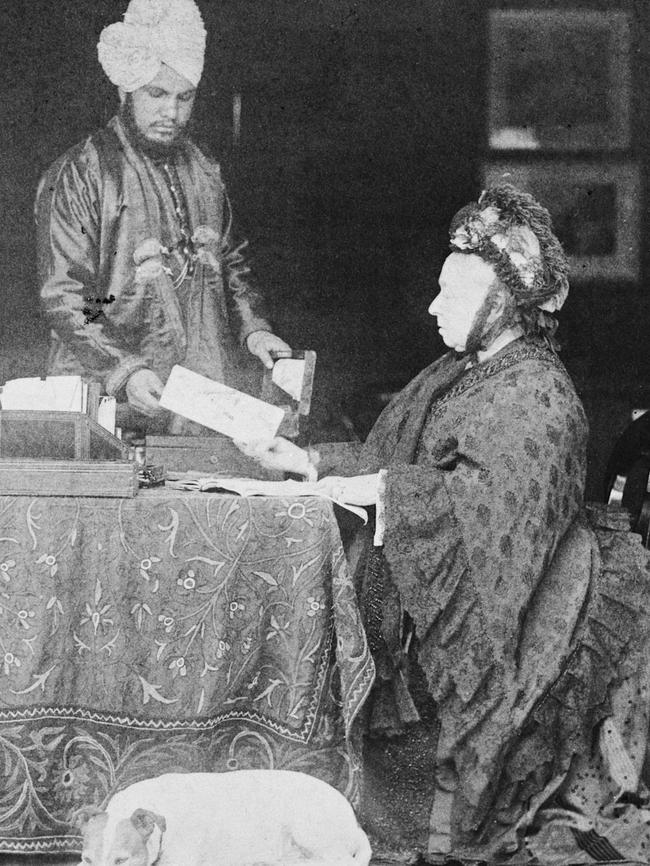 The real Queen Victoria with her Munshi, Abdul Karim, in the 1890s. Picture: Supplied