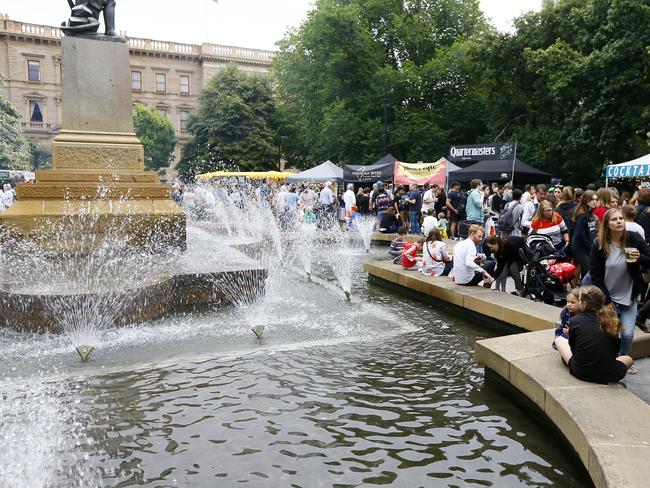 Franklin Square is a place of relaxation for many, but a source of pain for others. Pictured, Street Eats Franko. Picture: Matt Thompson