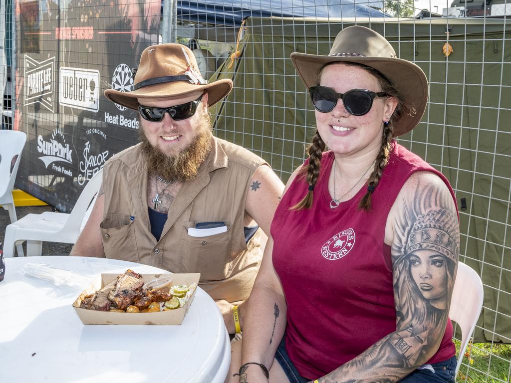 Sean and Chelsea McLachlan at Meatstock, Toowoomba Showgrounds. Friday, April 8, 2022. Picture: Nev Madsen.