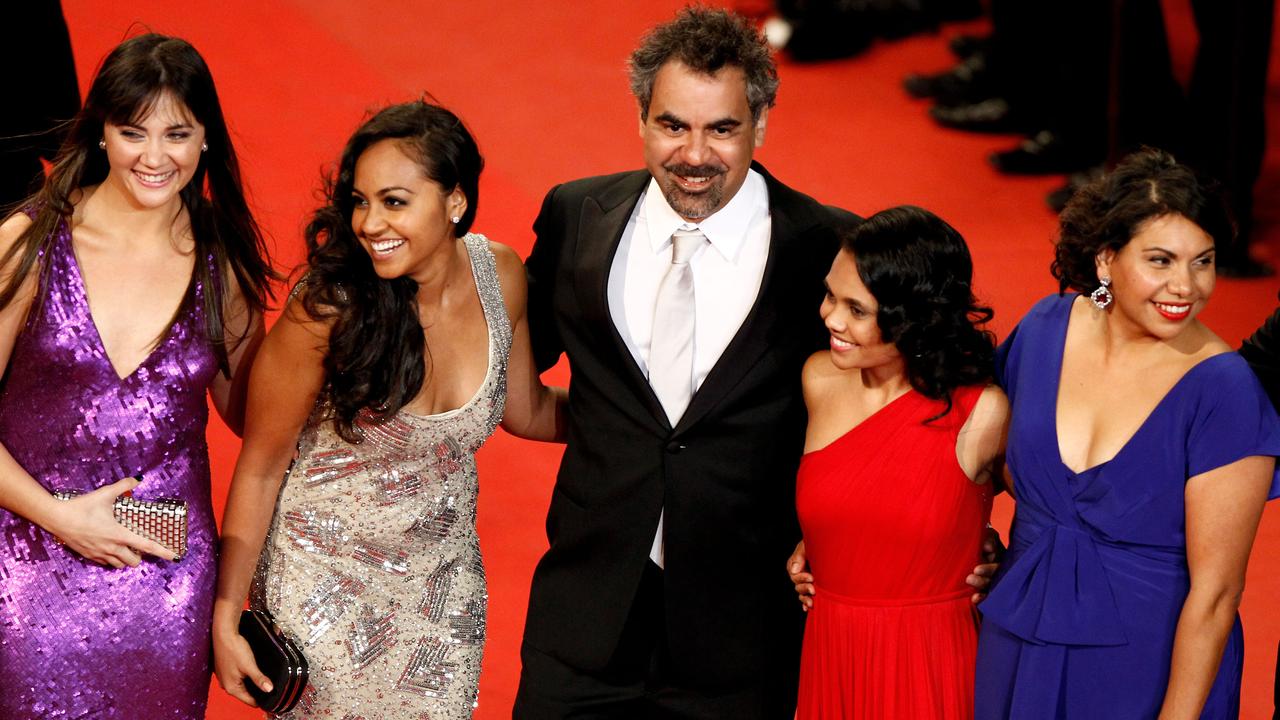 Shari Sebbens, Jessica Mauboy, director Wayne Blair, Miranda Tapsell and Deborah Mailman at the The Sapphires premiere during Cannes Film Festival in 2012. Picture: Andreas Rentz/Getty Images