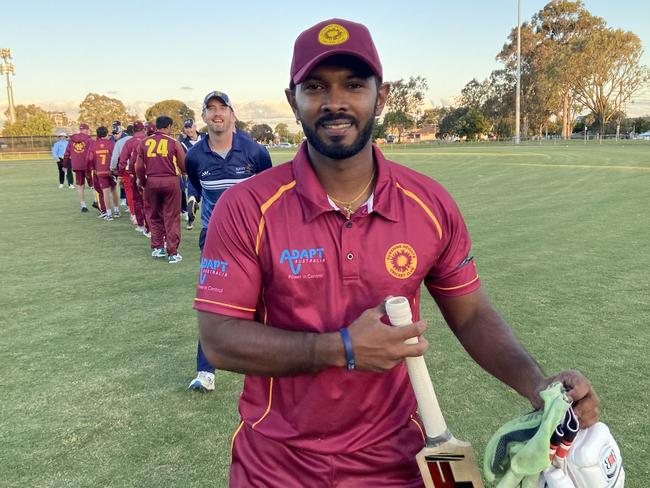 Sunshine Heights new recruit Sameera Sadamal after his first game for the club.