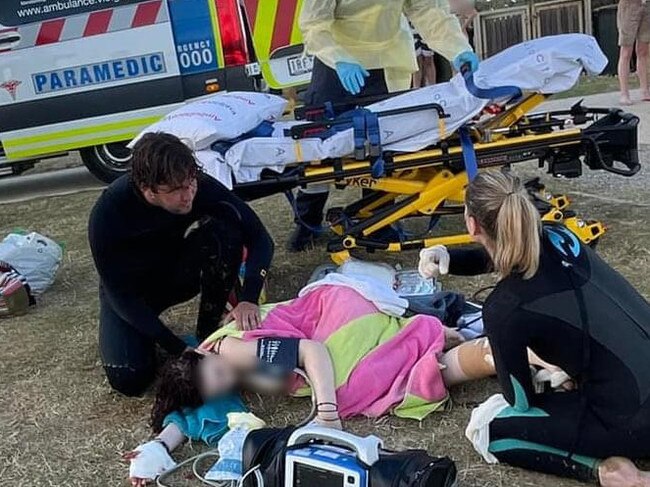 Lifeguards and surfers rescued two teens from waters at Ocean Grove. Picture: Facebook