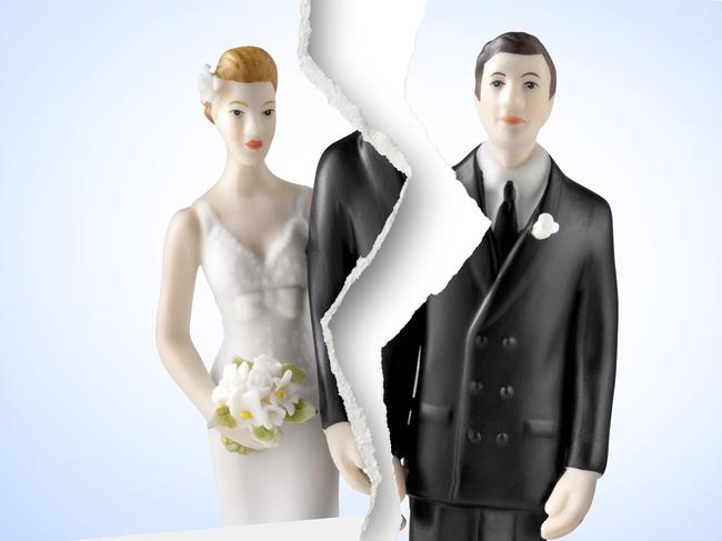 About 40 per cent of marriages end in divorce.