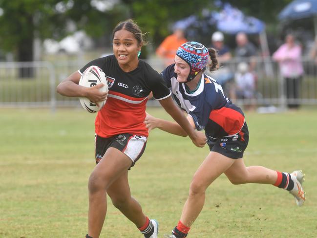 Kirwan State High School hosts St Patrick's College, Mackay, in round 1 of the 2025 Aaron Payne Cup. Senior Girls. Picture: Evan Morgan