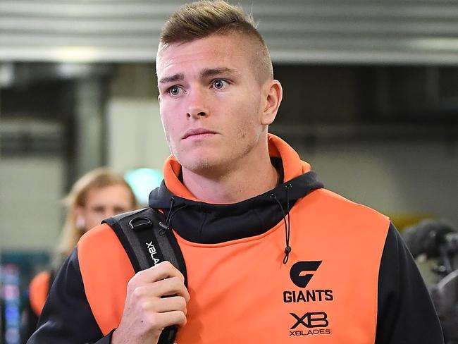 MELBOURNE, AUSTRALIA - SEPTEMBER 28: Adam Tomlinson of the Giants arrives for the 2019 AFL Grand Final match between the Richmond Tigers and the Greater Western Sydney Giants at Melbourne Cricket Ground on September 28, 2019 in Melbourne, Australia. (Photo by Quinn Rooney/Getty Images)