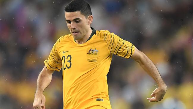 BRISBANE, AUSTRALIA - NOVEMBER 17: Tom Rogic of Australia controls the ball during the International Friendly match between the Australian Socceroos and Korea Republic at Suncorp Stadium on November 17, 2018 in Brisbane, Australia. (Photo by Albert Perez/Getty Images)