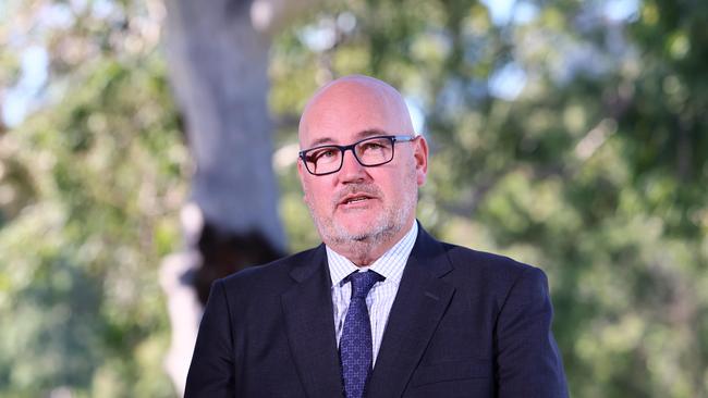 Sam Sangster during a health infrastructure event in Brisbane. Picture: Tertius Pickard