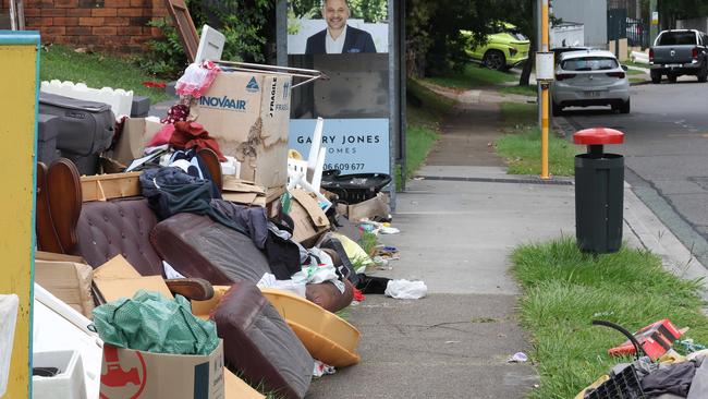 Kerbside collection left on Green Terrace, Windsor. Picture: Liam Kidston