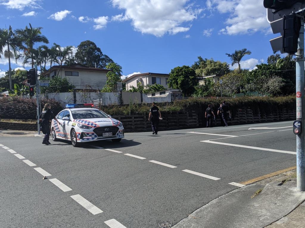 An exclusion zone has been set up in Woodridge. Picture: Alex Treacy