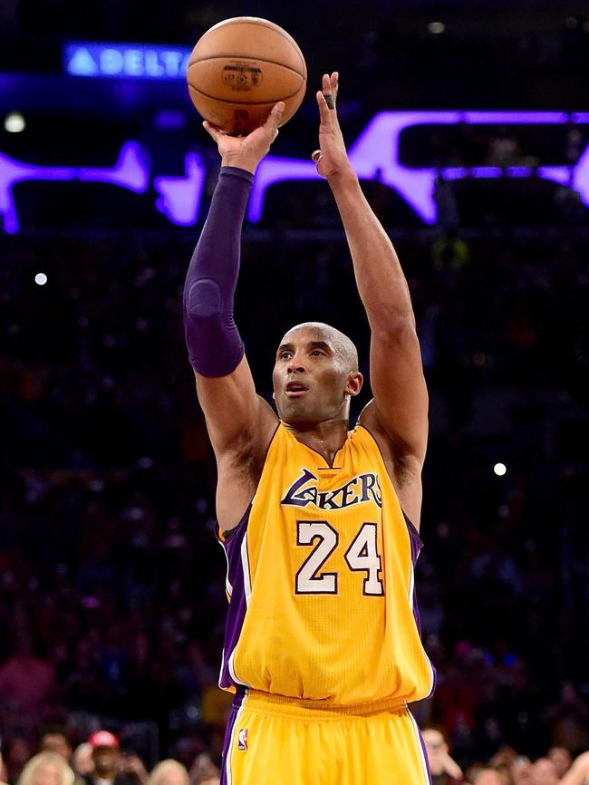 Kobe Bryant in action for the Los Angeles Lakers. Picture: Harry How/Getty Images/AFP