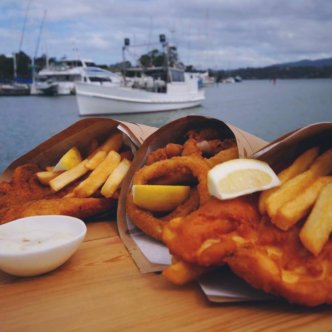 The Fish Van sits just a few metres from the fleet of East Coast fishing vessels that call Triabunna home. Picture: SUPPLIED