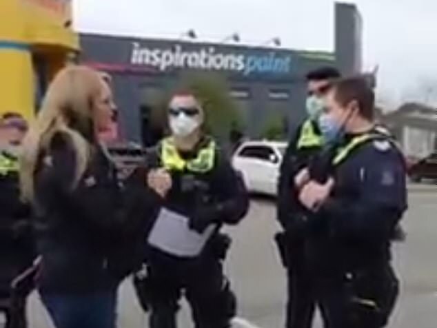 Bunnings Karen was filmed confronting police about refusing to wear a mask.