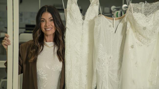 Megan Ziems, creator and founder of Grace Love Lace, Burleigh-born international bridal label which is about to launch its newest collection. Picture: Glenn Campbell