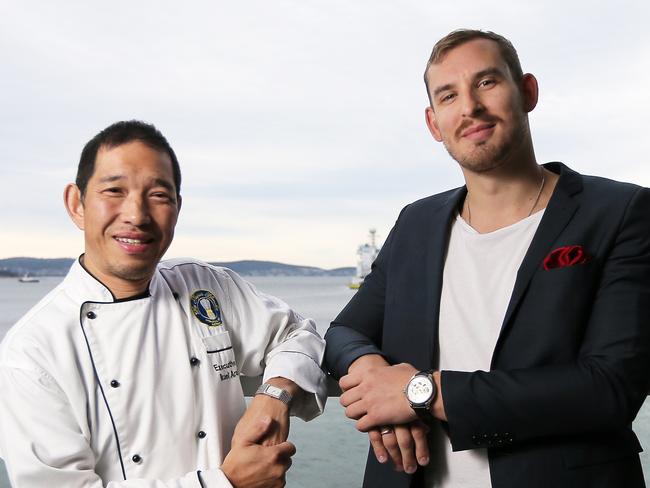 Executive Consulting Chef Ikuei Arakane and General Manager Alex Watson at The new Glass House restaurant on Brooke St Pier to be opened soon by owners of the Islington Hotel.