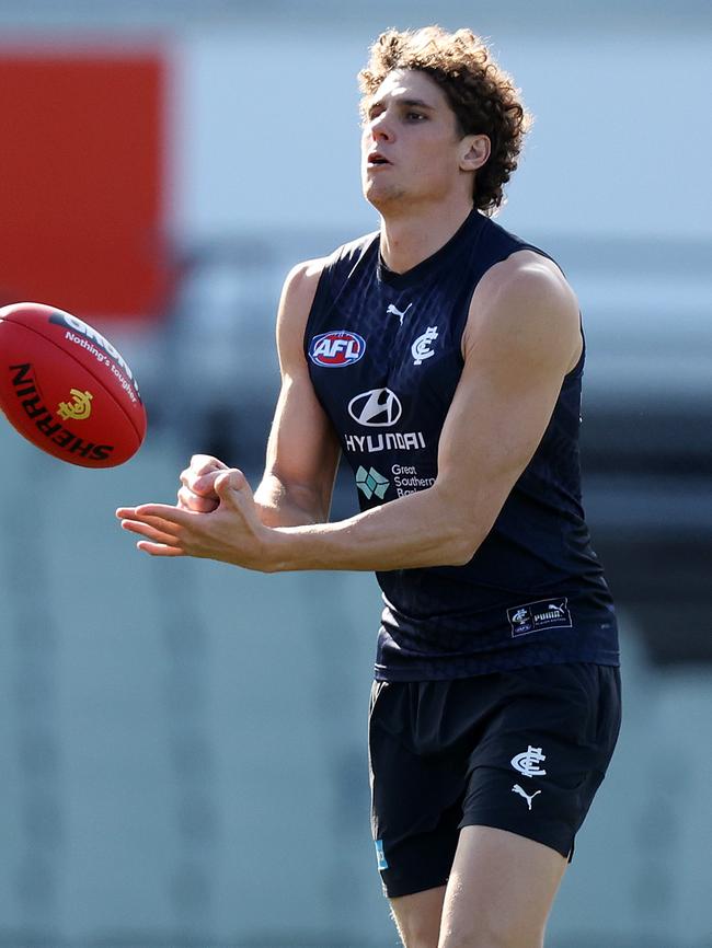 The Blues haven’t ruled out a Charlie Curnow return in round 24. Picture: Mark Stewart