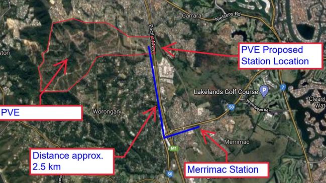 The Pacific View estate - location of the Gold Coast's newest suburb and Merrimac heavy rail station.