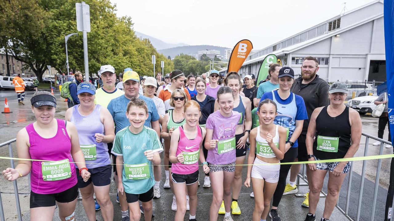 HOBART AIRPORT MARATHON 2024 5km start line. Picture: Caroline Tan