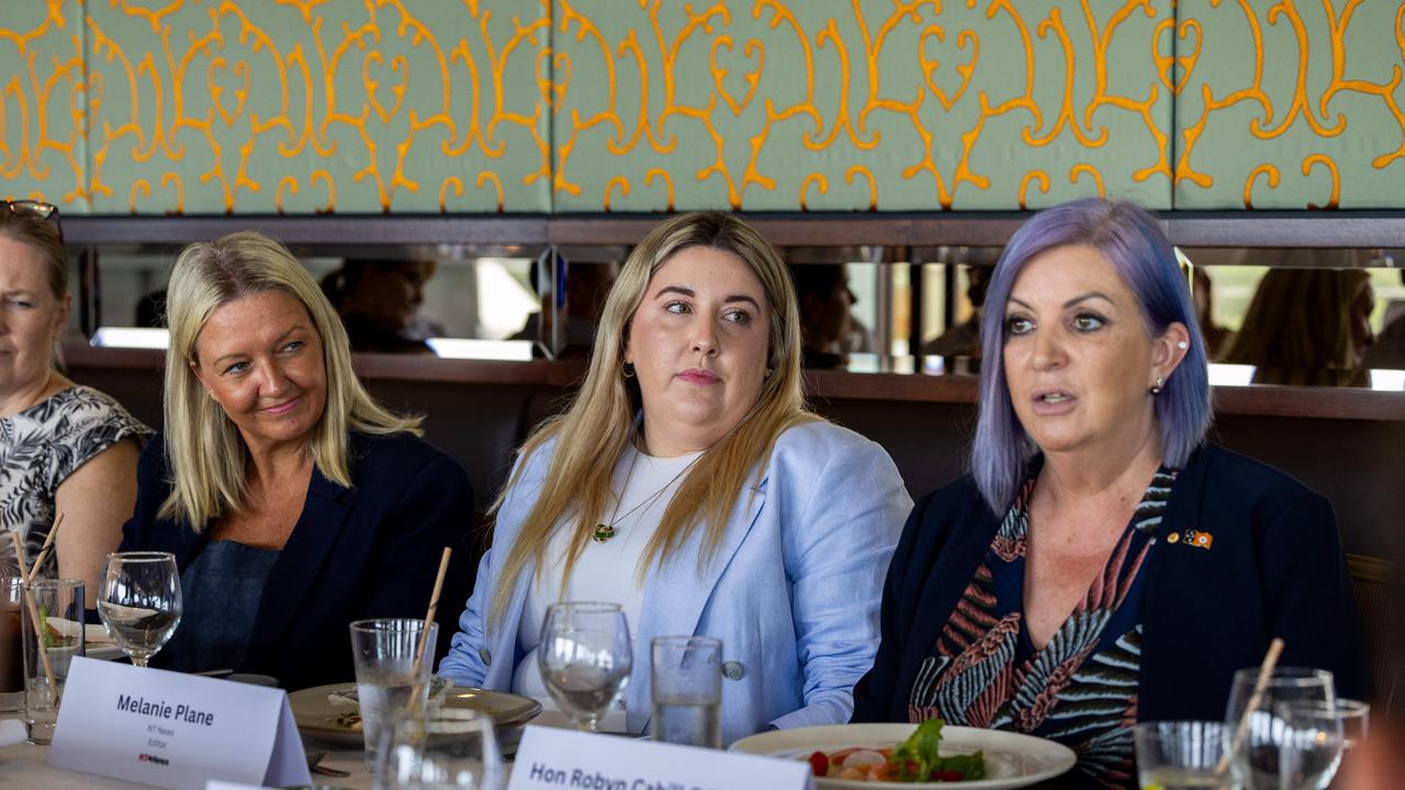 Jetstar Airways chief executive Stephanie Tully, NT News Editor Melanie Plane and Minister for Trade, Business, and Asian Relations Robyn Cahill at the NT News Aviation Access Forum. Picture: Pema Tamang Pakhrin