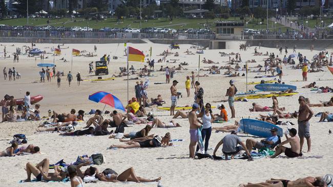 Crowds at Bondi drew ire in March and forced limits of 500 people on the beach. Picture: Brendan Read