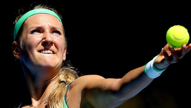 Victoria Azarenka during the quarterfinal of the 2016 Australian Open. Pic: Mark Stewart