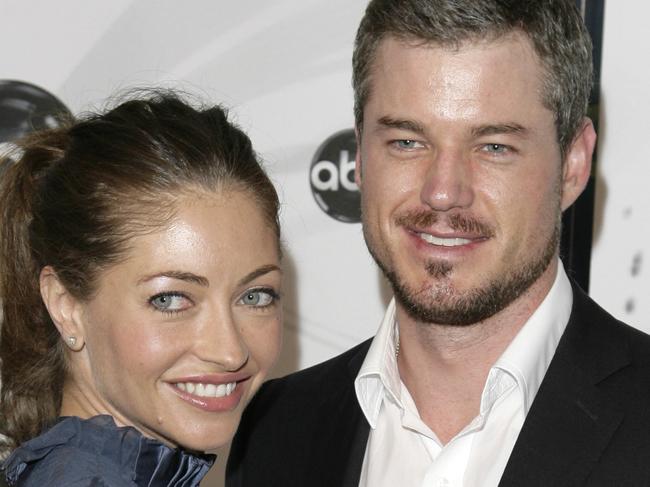 Eric Dane, one of the stars of Greys Anatomy with his wife, fellow actor, Rebecca Gayheart pose for photographers on the red carpet during the arrivals of ABCs 2007-2008 preview in New York, May 15, 2007. (AP Photo/Seth Wenig)