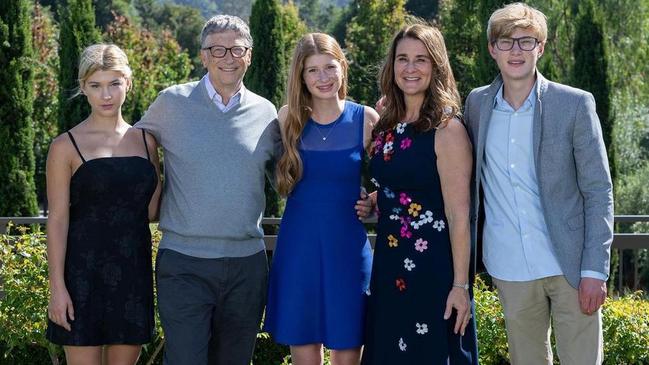 Bill and Melinda Gates, with their three children. Picture: Facebook