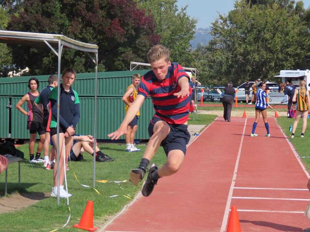 The Friends' School's Bassie Sampson in under-14 long jump. Picture: Jon Tuxworth