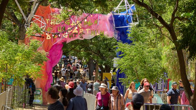 Outside the Garden of Unearthly Delights at the Adelaide Fringe. Picture: Matt Loxton