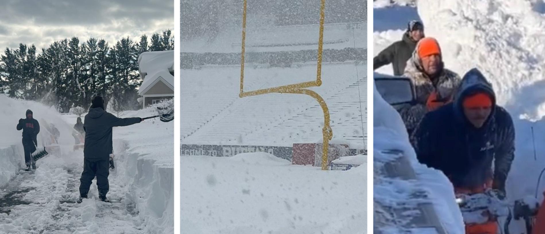 Buffalo Bills sign their name on the playoff bracket by snowing