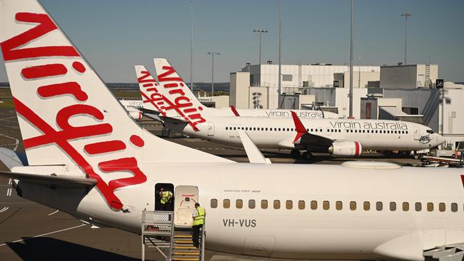 Virgin Australia planes at Sydney airport earlier this month