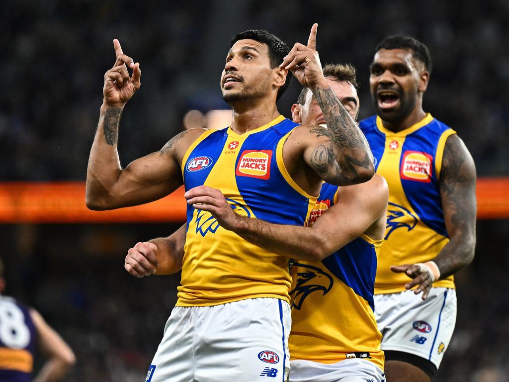 Tim Kelly says he has no regrets about moving across to the Eagles. Picture: Daniel Carson/AFL Photos via Getty Images.