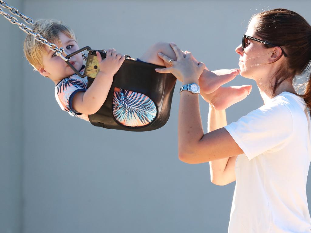 Faces of the Gold Coast Tugun , Bonney Rourke and son Albi. Photograph : Jason O'Brien