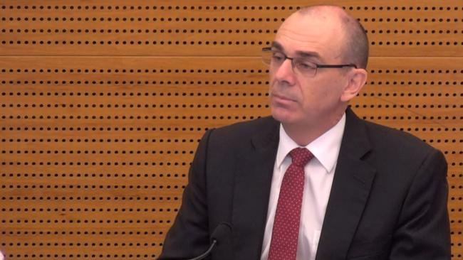 APRA chairman Wayne Byers at the financial services royal commission. Picture: Supplied